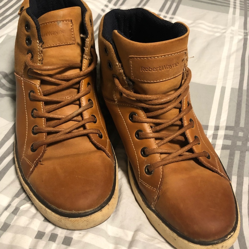 Robert Wayne Men’s Sz 8D leather & Canvas upper